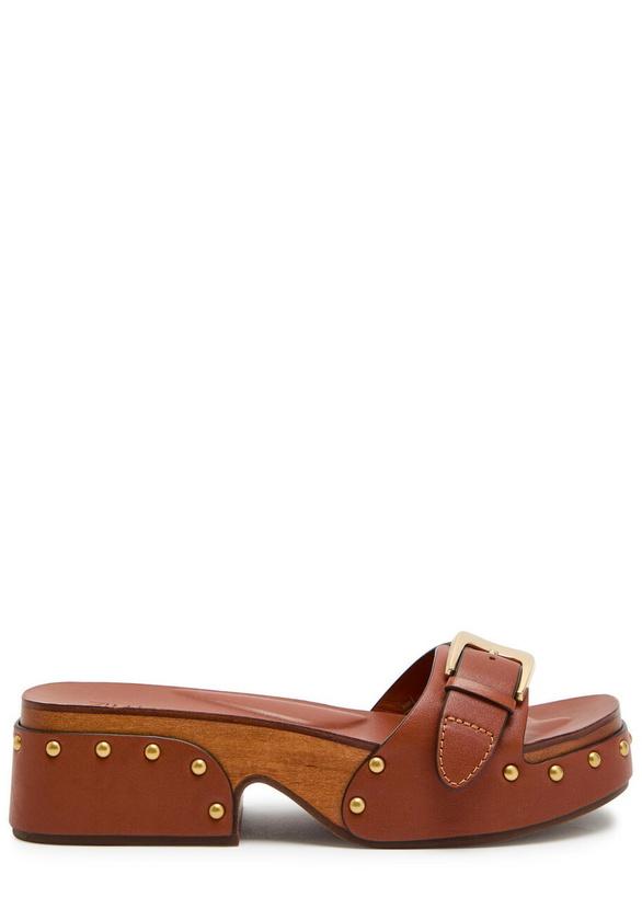 Photo: Zimmermann Alight 40 Leather Platform Mules Brown