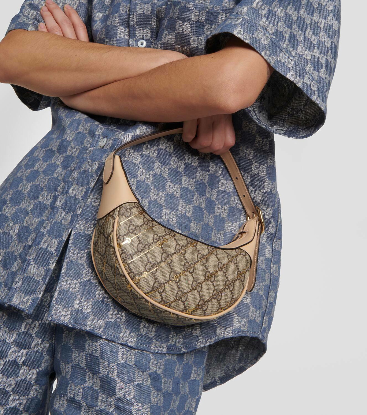 Gucci Ophidia Mini leather-trimmed shoulder bag Gucci
