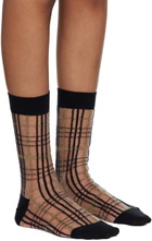 Y's Black Plaid Socks
