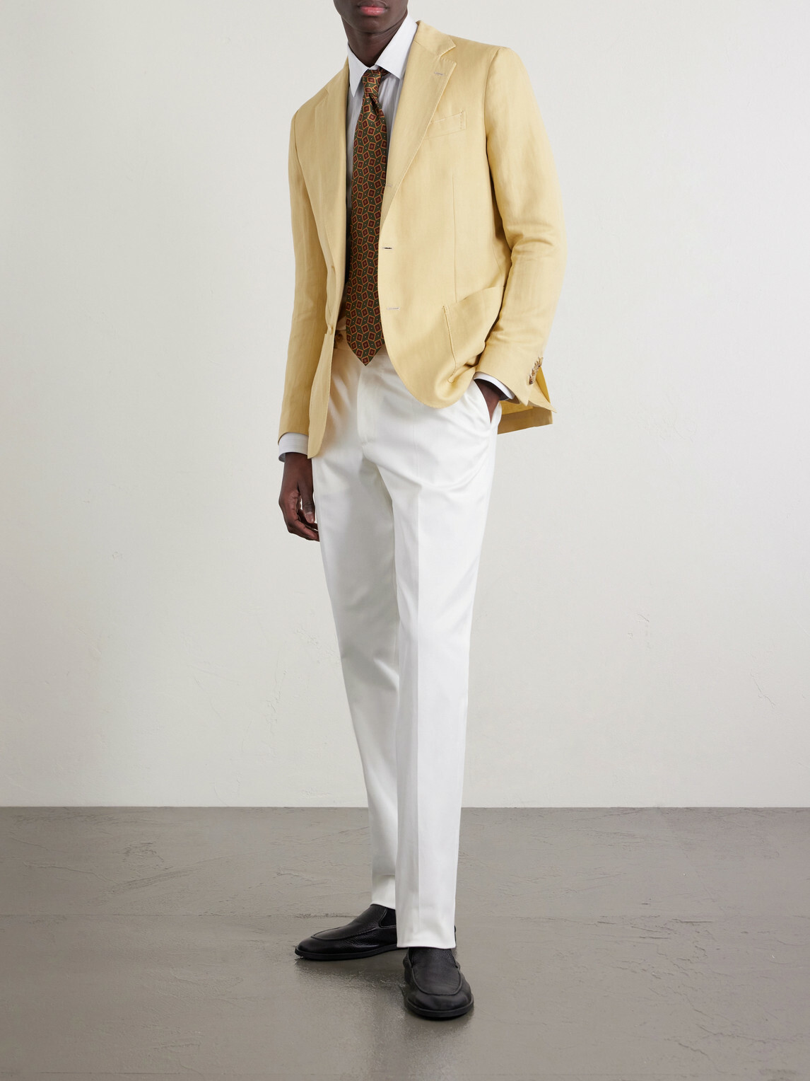 De Petrillo - Straight-Leg Cotton-Blend Twill Trousers - White