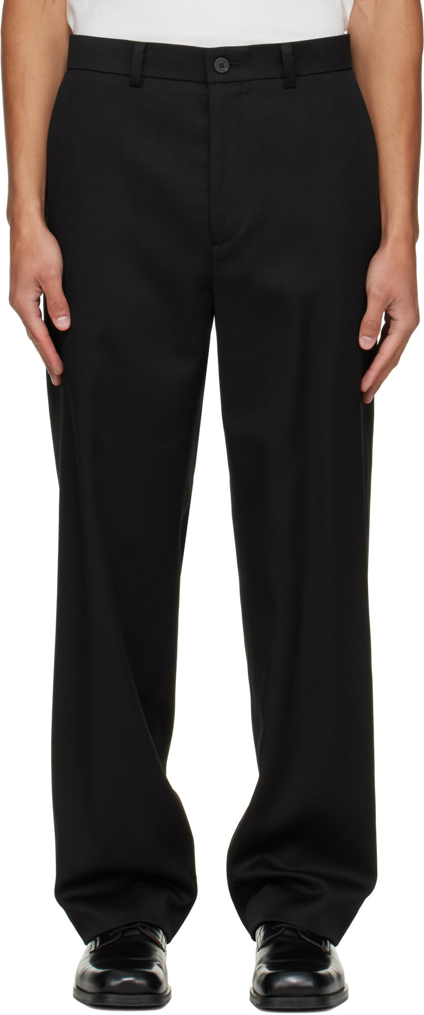 Solid Homme Black Twill Trousers