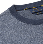 Polo Ralph Lauren - Contrast-Tipped Mélange Cotton Sweater - Blue