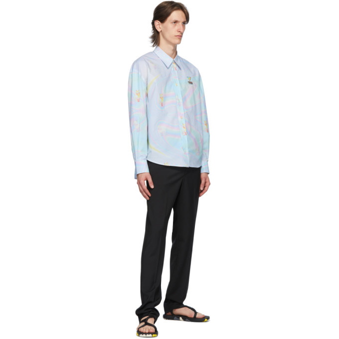 Maison Kitsune Multicolor Hologram Fox Print Casual Shirt Maison