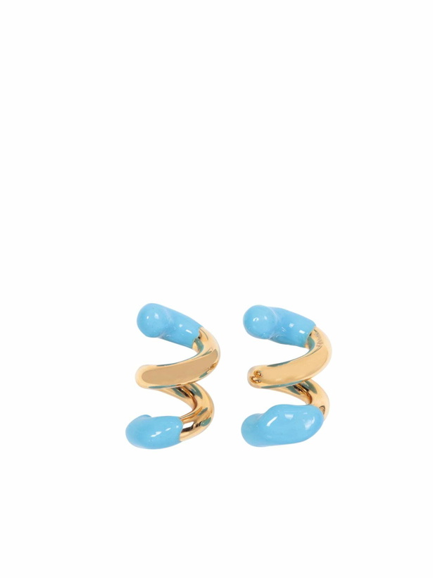 Photo: Sunnei Fusillo Rubberized Gold/ Light Blue Earrings