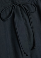 Emporio Armani Drawstring Cotton-poplin Midi Dress Navy