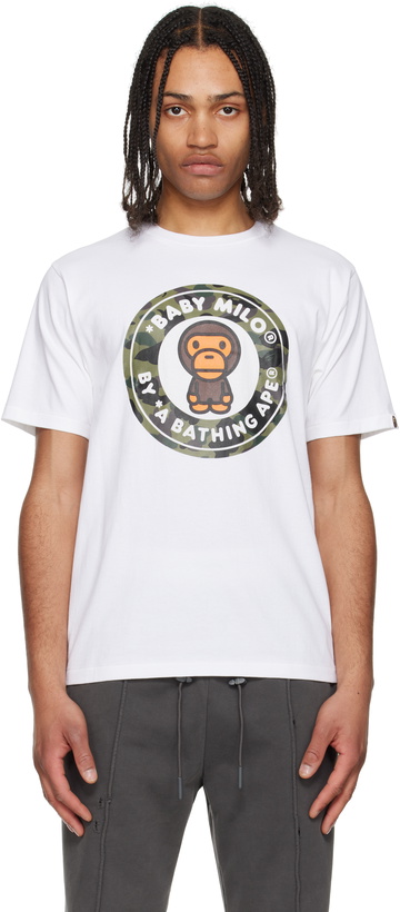 Photo: BAPE White 1st Camo Milo Busy Works T-shirt