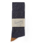 Anonymous Ism - Two-Tone Mélange Knitted Socks - Blue