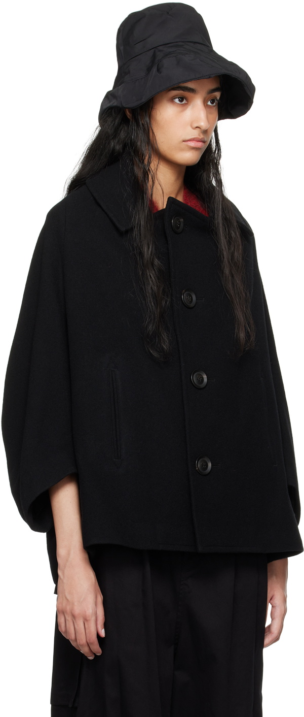 Y's Black Wool Coat