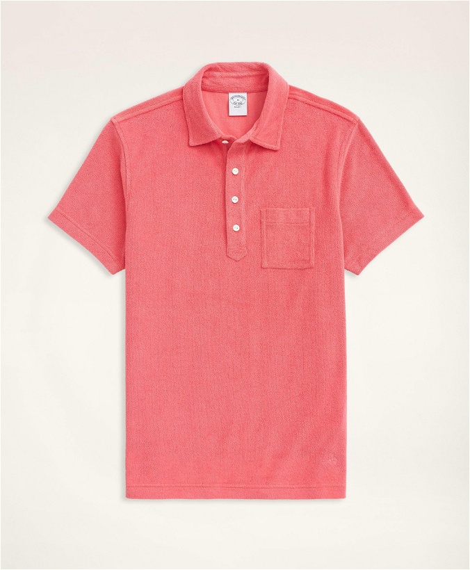 Photo: Brooks Brothers Men's Terry Polo Shirt | Coral