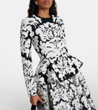 Alexander McQueen Jacquard damask peplum cardigan