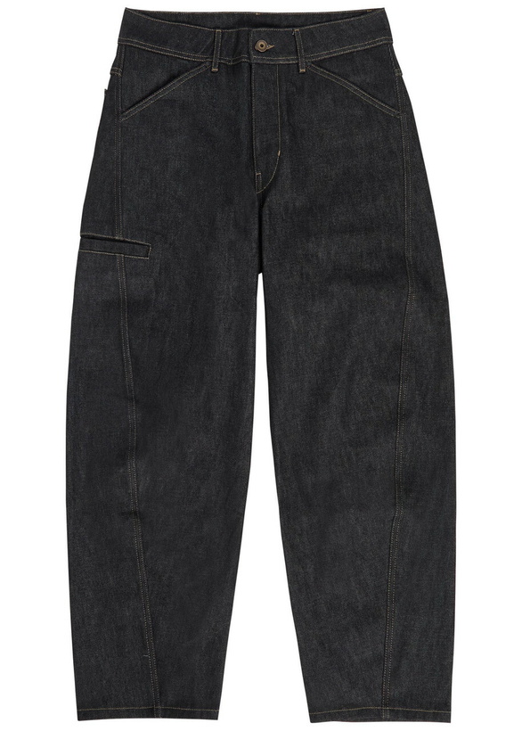Photo: Lemaire Twisted Workwear Barrel-leg Denim Jeans Dark Grey