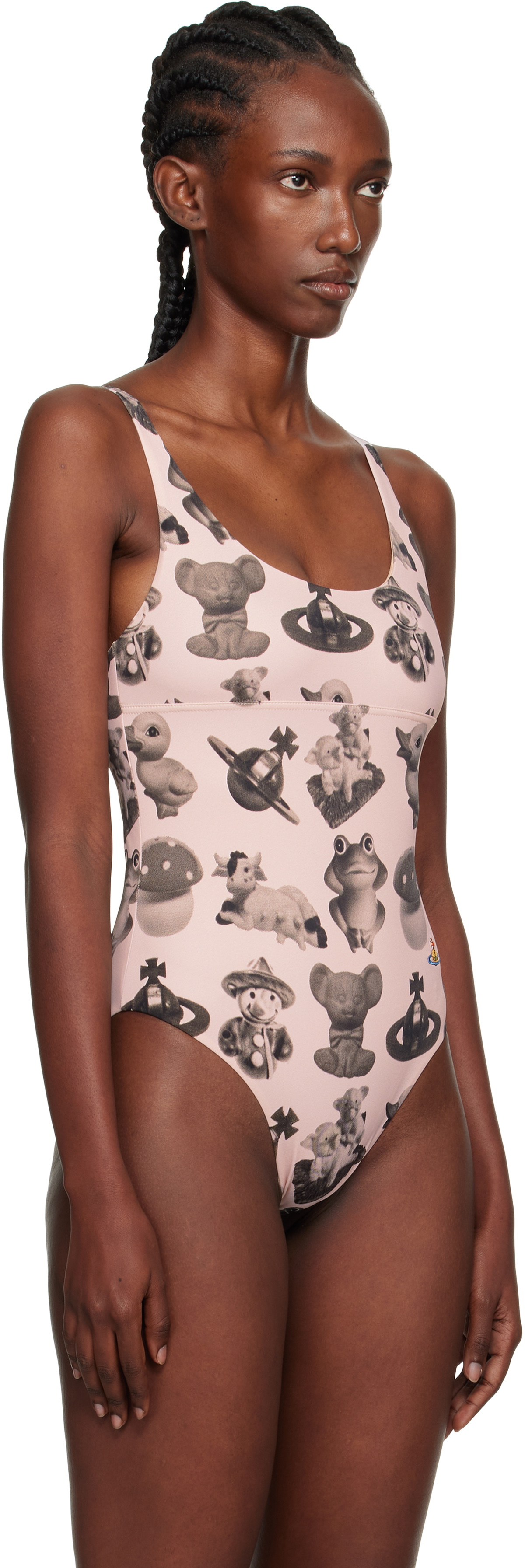 Vivienne Westwood ローズプリントメイドワンピース Vivienne Westwood Pink Figurines Straight Swimsuit Vivienne Westwood