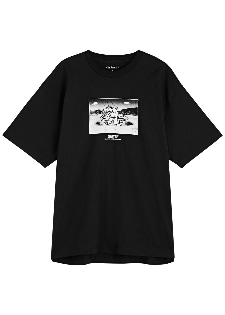 【送料&関税込】Carhartt T-shirt With Print Carhartt Wip Think Tank Printed Cotton T-shirt Black