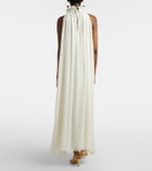 Xu Zhi Polka-dot silk-blend maxi dress