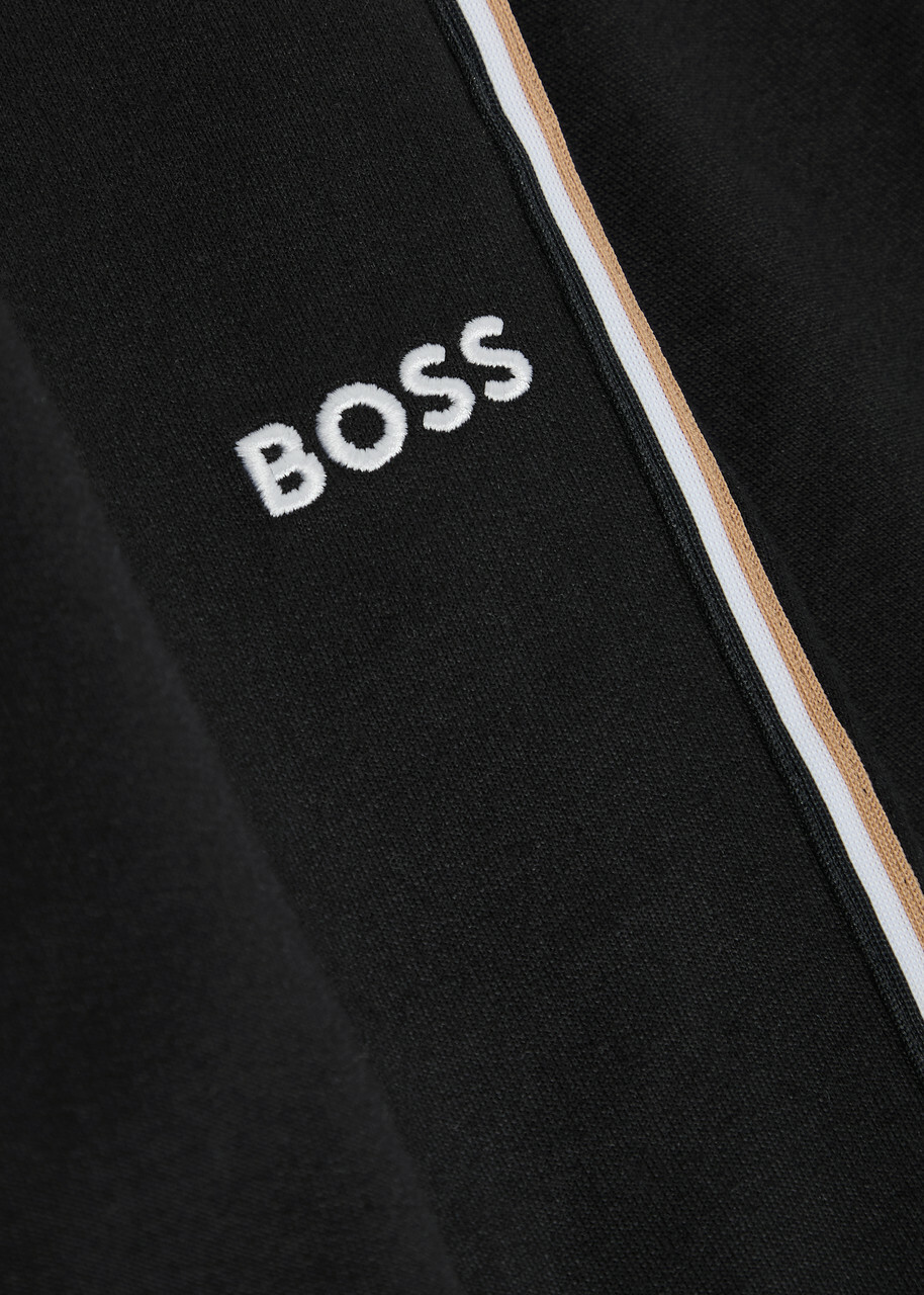 Boss Iconic Logo-embroidered Cotton Shorts Black