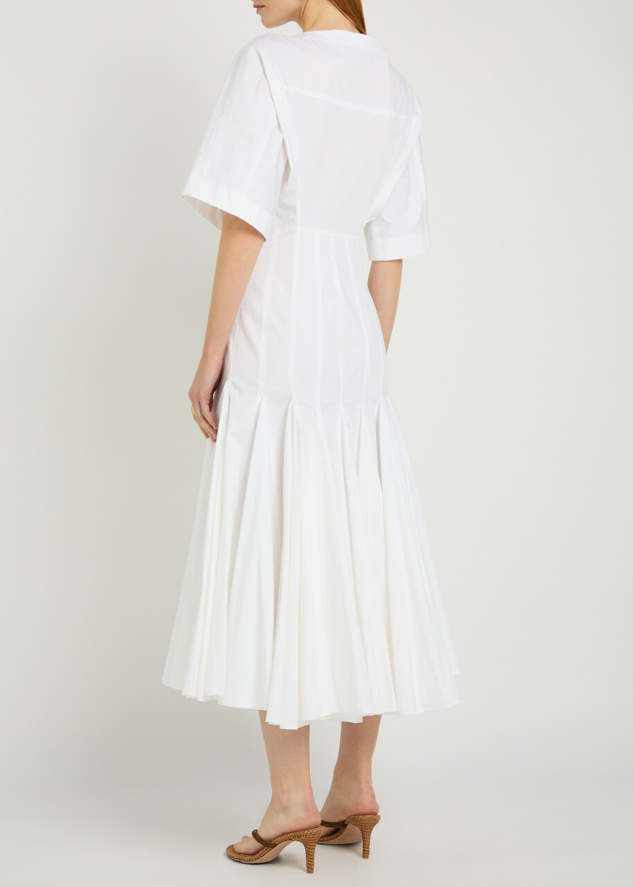 Jacquemus La Robe Moisson Cotton-poplin Midi Dress White
