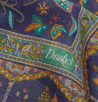 Drake's - Printed Cotton, Modal and Cashmere-Blend Pocket Square - Purple