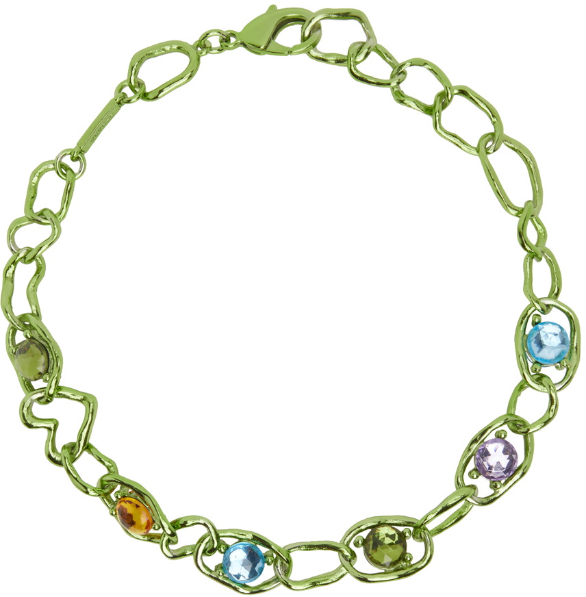 Collina Strada Green Crushed Chain Necklace