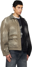 We11done Black & Beige 'Half and Half' Work Jacket