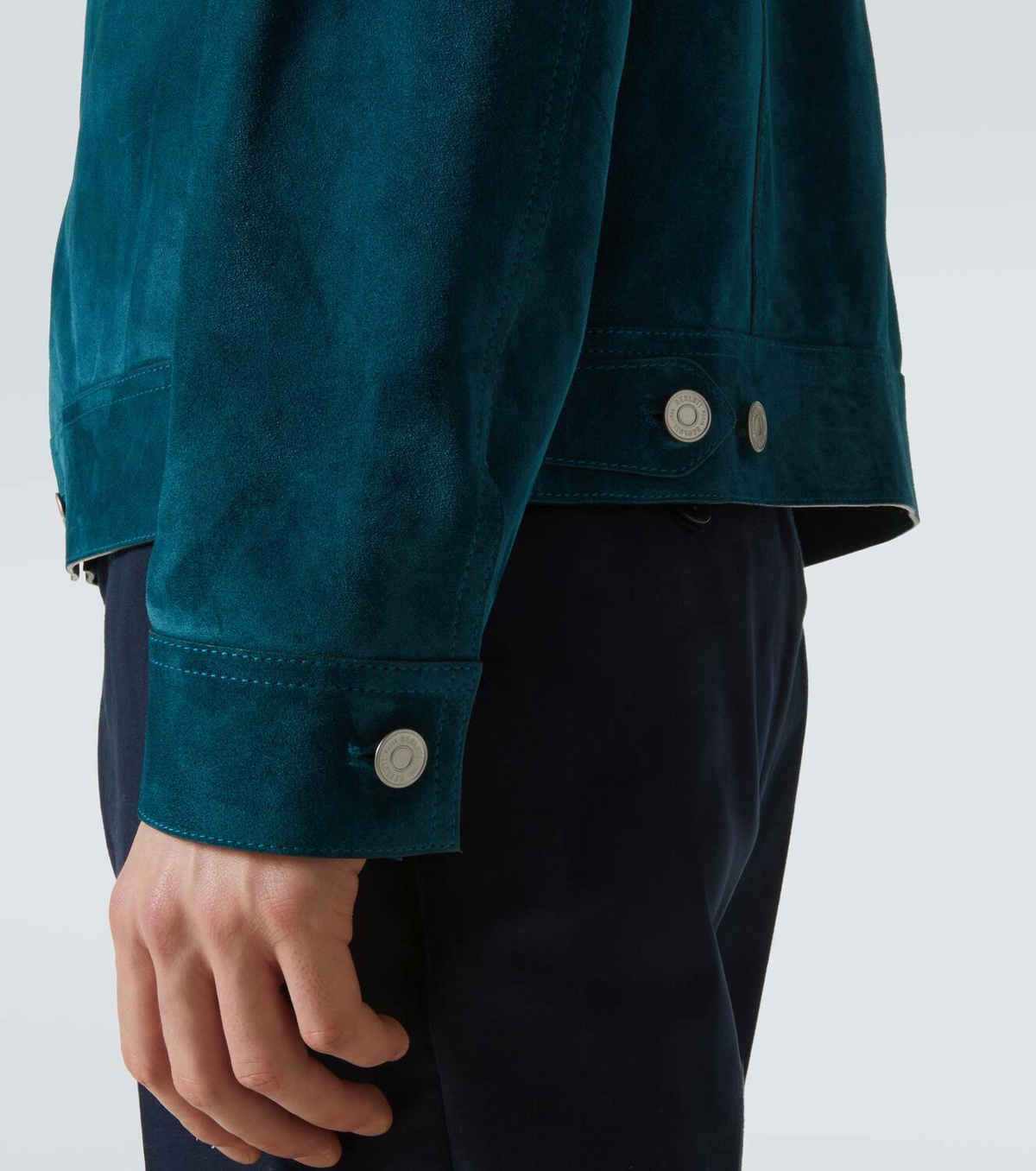 Berluti Leather-trimmed suede field jacket
