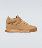 Maison Margiela - Hi-top mesh and leather sneakers