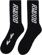 Rhude Black 4x4 Sport Socks