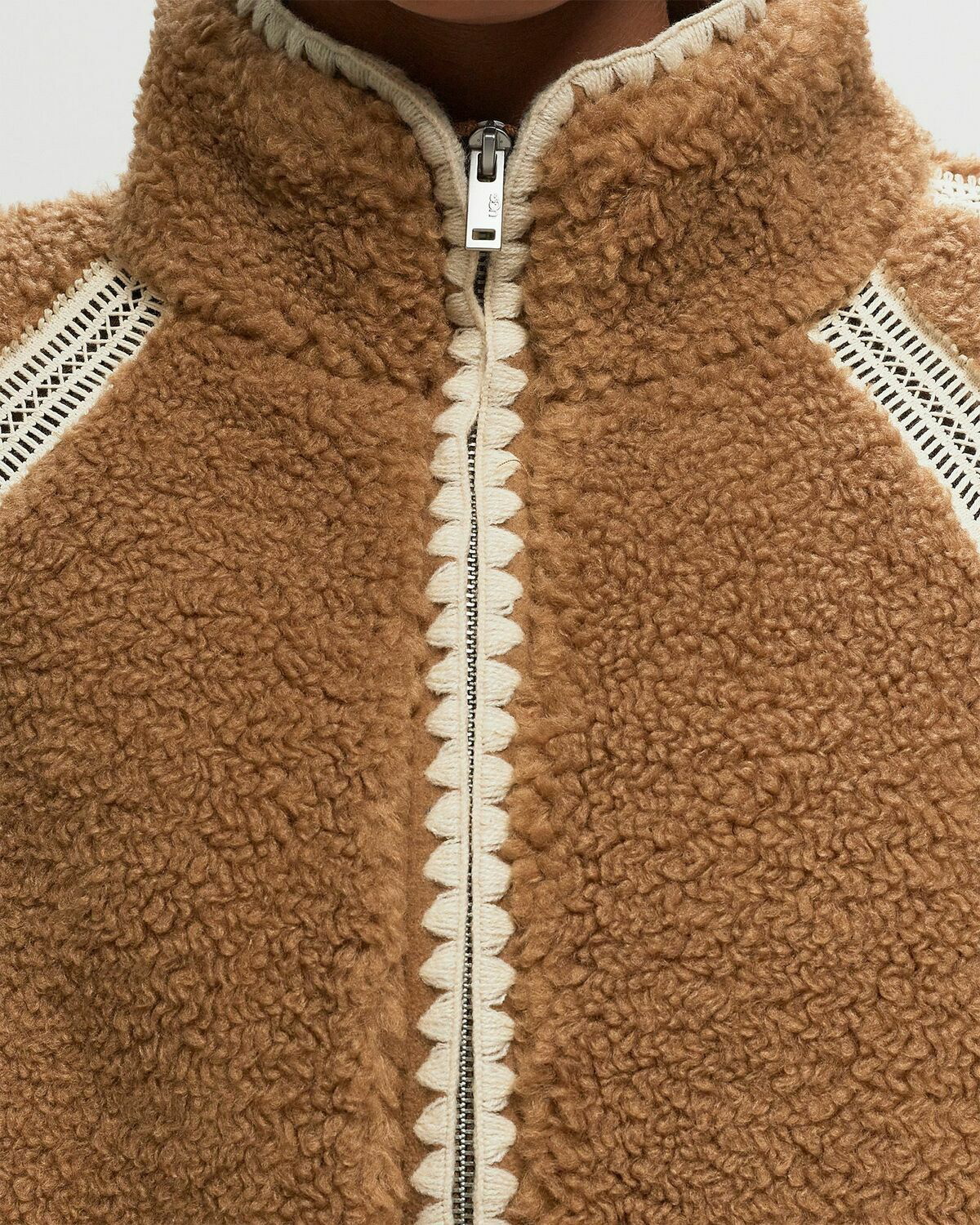Ugg Nikia Crochet Uggfluff Jacket Brown Fleece Jackets Ugg