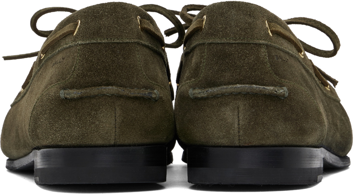 Bally Khaki Plume Boat Shoes