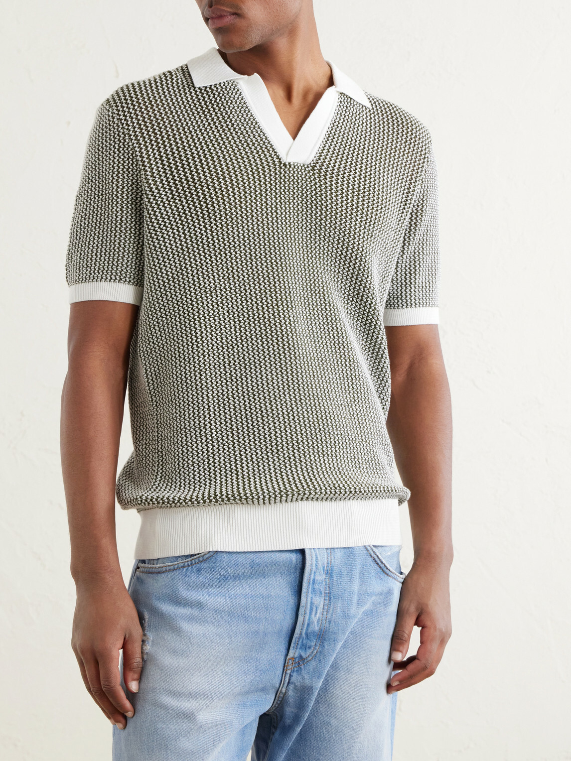Orlebar Brown - Horton Slim-Fit Crocheted Cotton Polo Shirt - Green