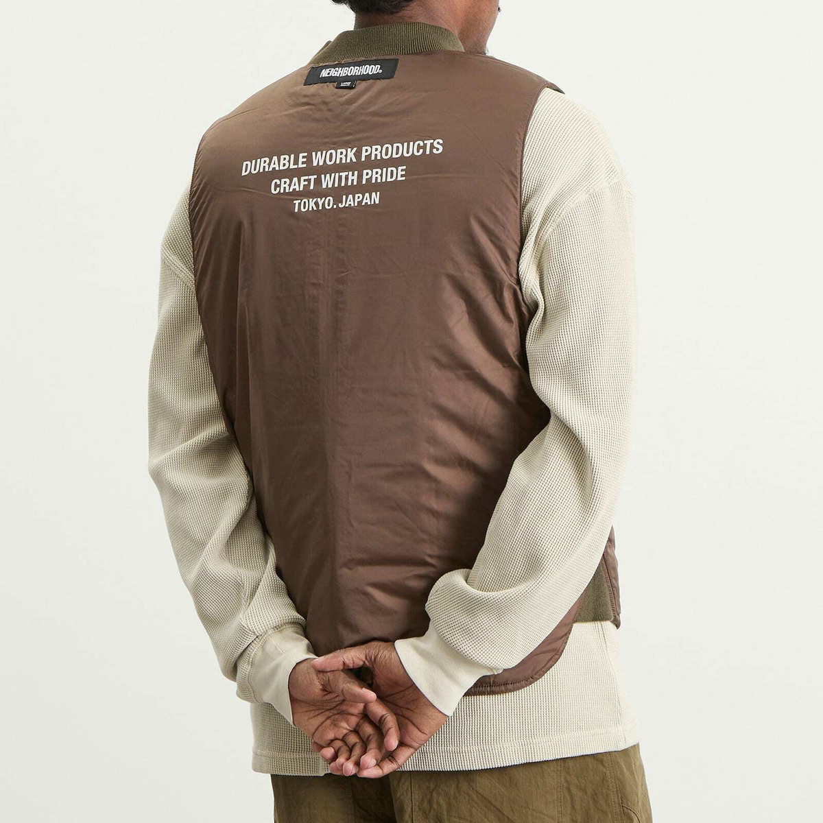 Neighborhood Men's Reversible Padded Vest in Olive Drab Neighborhood