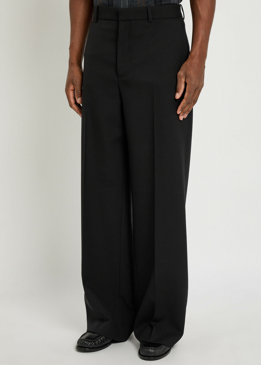 Calvin Klein Straight-leg Wool Trousers Black