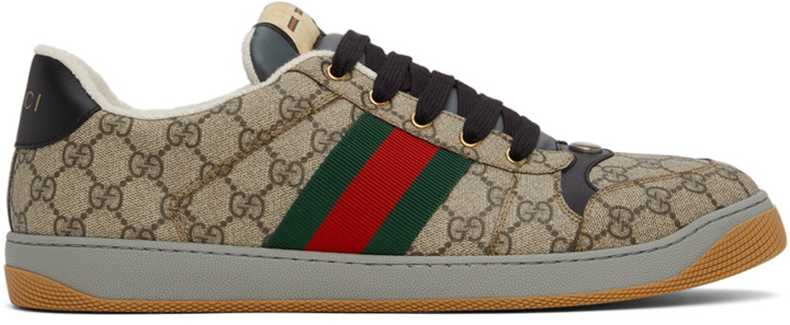 Photo: Gucci Beige & Black Screener GG Sneakers