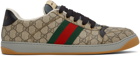 Gucci Beige & Black Screener GG Sneakers