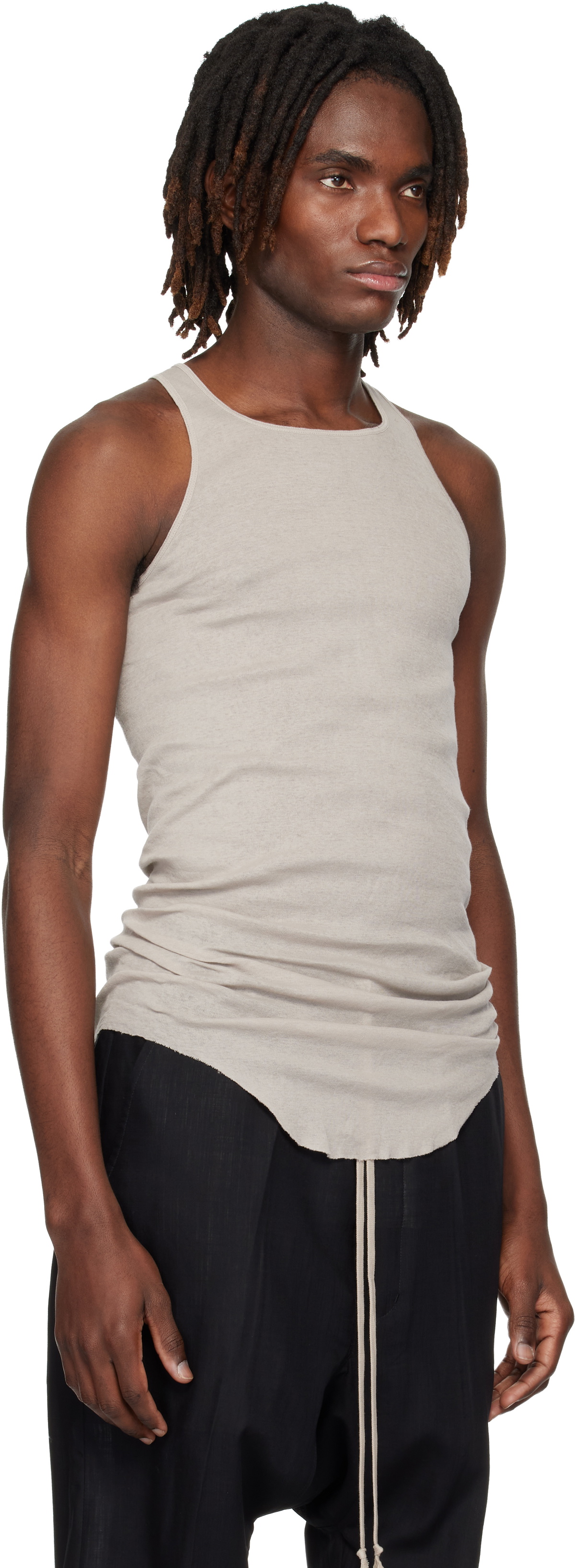 Rick Owens Off-White Temple Basic Rib Tank Top Rick Owens