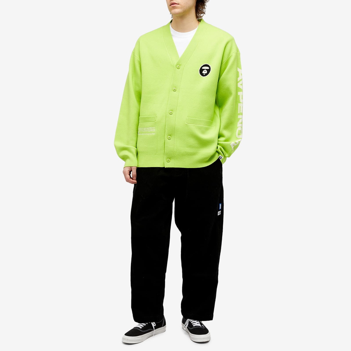 Men's AAPE Now Knitted Cardigan in Green AAPE by A Bathing Ape