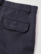 Loro Piana - Straight-Leg Cotton and Linen-Blend Cargo Shorts - Blue