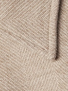 Stòffa - Belted Herringbone Wool Coat - Neutrals
