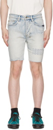 Ksubi Blue Chopper Short 2 Tone Denim Shorts