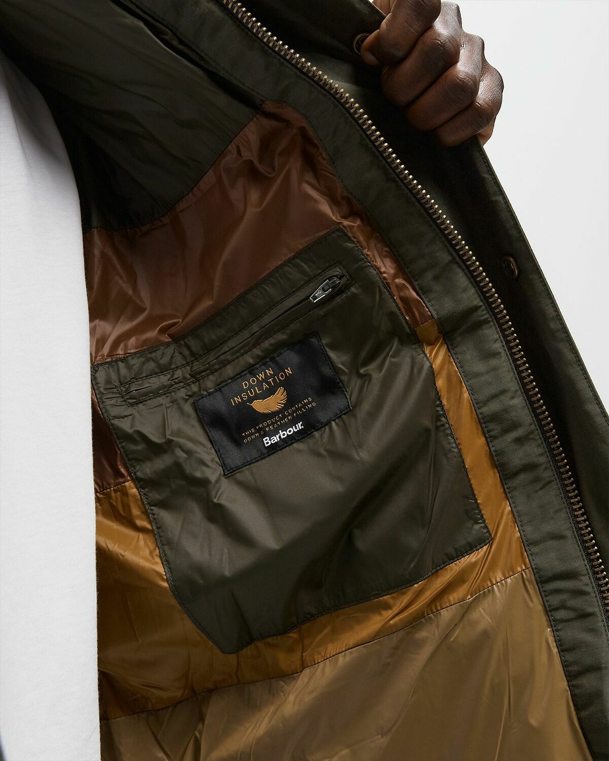 SOREL X Barbour OS Transport Wax Puffer Green Mens Down & Puffer Jacket