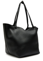 The Row Park Three Grained Leather Tote - Black - One Size
