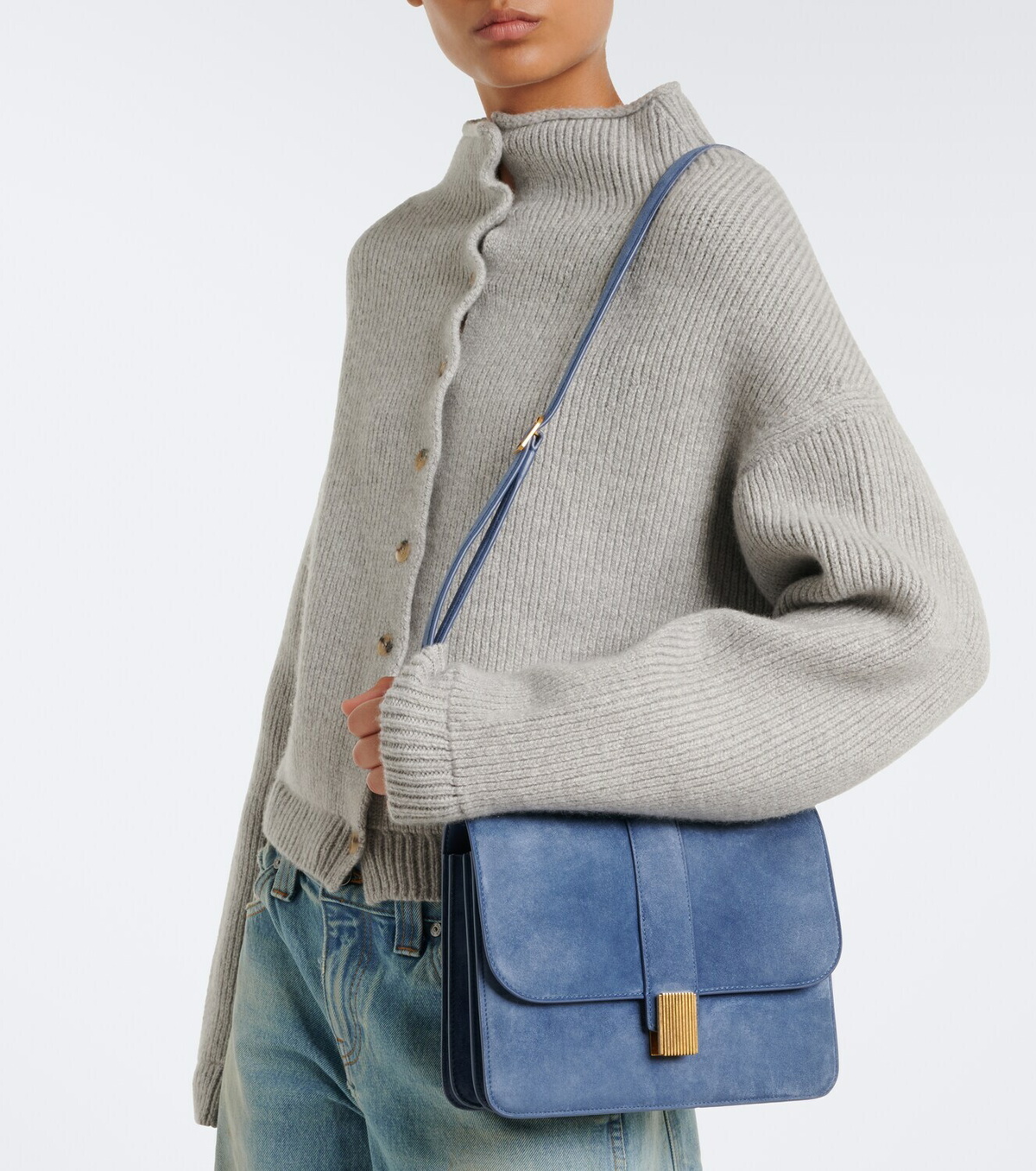 Khaite Blake suede crossbody bag