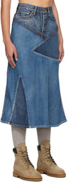 visvim Blue Social Sculpturess P.W. Denim Midi Skirt