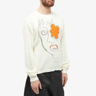 Andersson Bell Men's Flower Man Crew Sweatshirt in Ecru