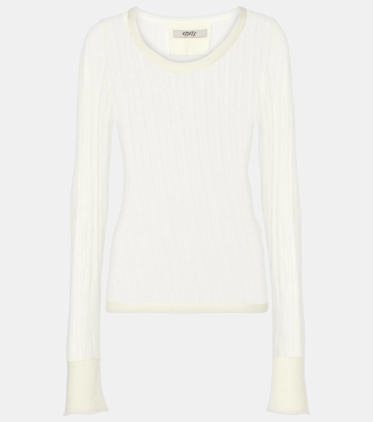Didu Distressed ribbed-knit cotton top