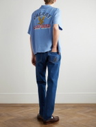 Cherry Los Angeles - Camp-Collar Embroidered Jersey Shirt - Blue