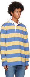Polo Ralph Lauren Yellow & Blue Rugby Long Sleeve Polo