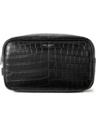 SAINT LAURENT - Croc-Effect Leather Wash Bag