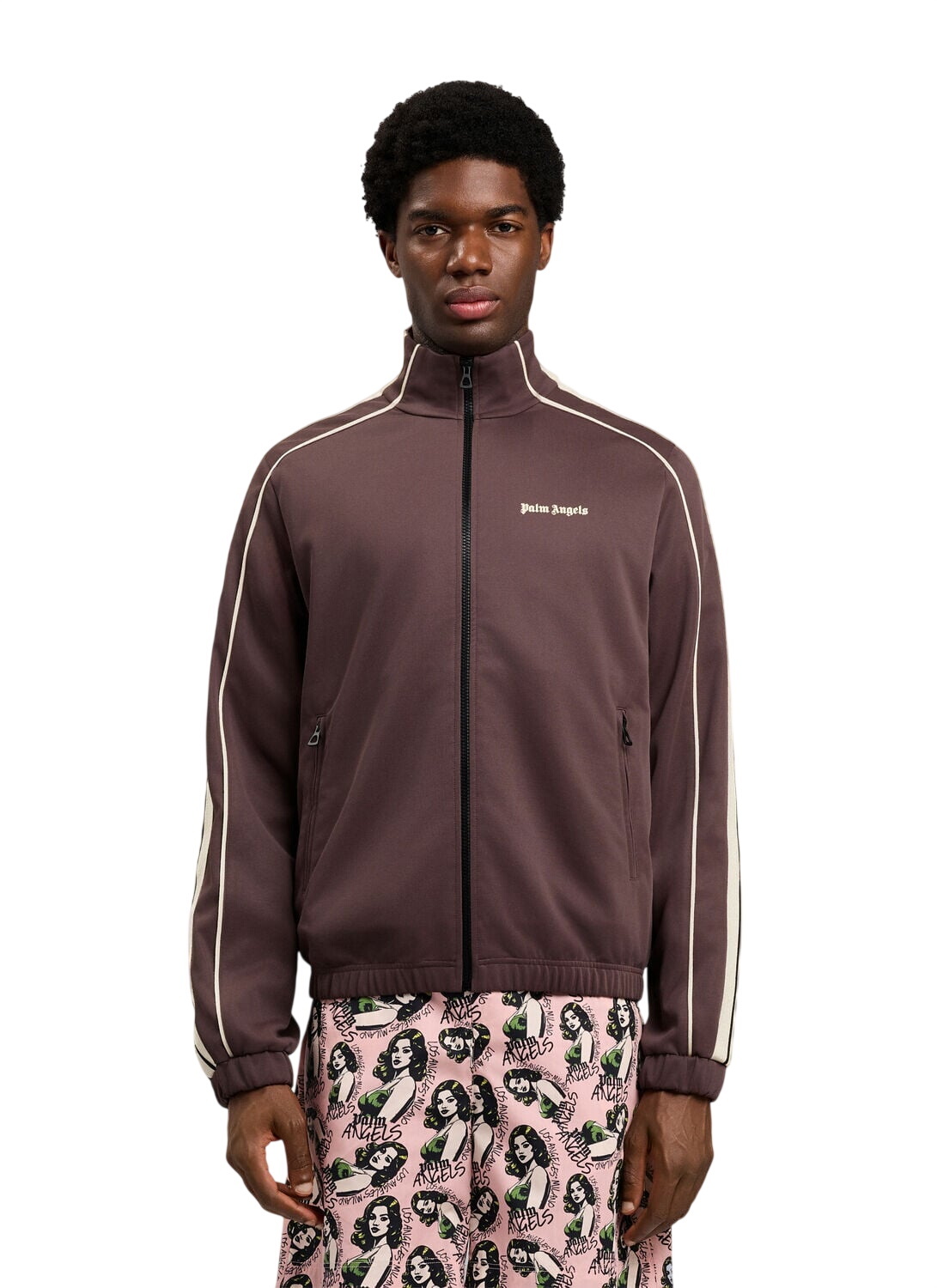 Palm Angels Green Garment-Dyed Logo Track Jacket Palm Angels