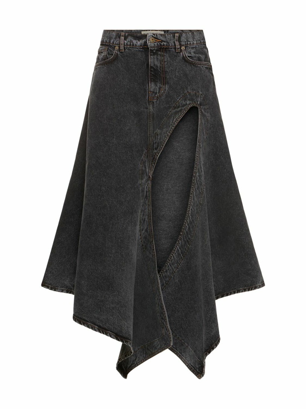 Photo: Y/PROJECT Denim Asymmetric Slit Midi Skirt