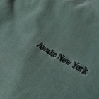 Awake NY Pigment Dyed Embroidered Crew Sweat in Slate